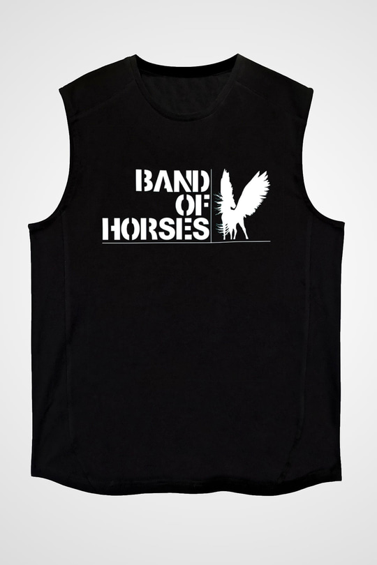 Band of Horses Siyah Unisex Kolsuz Tişört