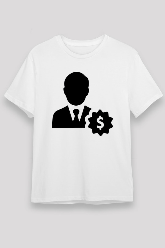 Bankacı Beyaz Unisex Tişört T-Shirt - TişörtFabrikası
