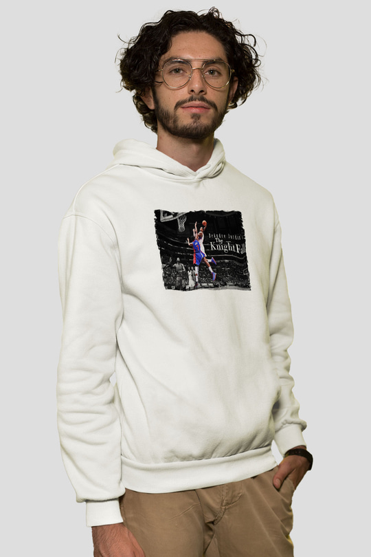 Basketbol Beyaz Unisex Kapüşonlu Sweatshirt