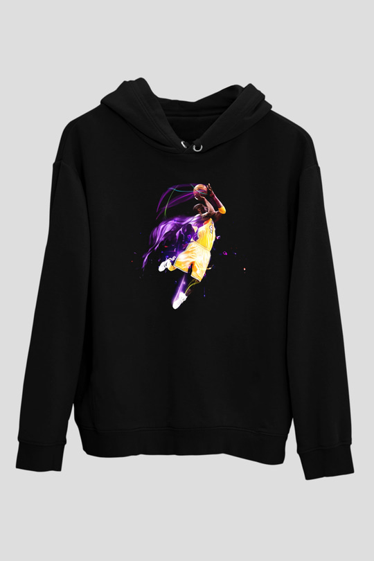 Basketbol Siyah Unisex Hoodie