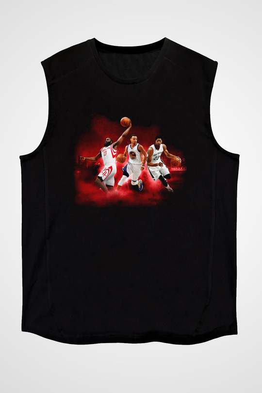 Basketbol Siyah Unisex Kolsuz Tişört
