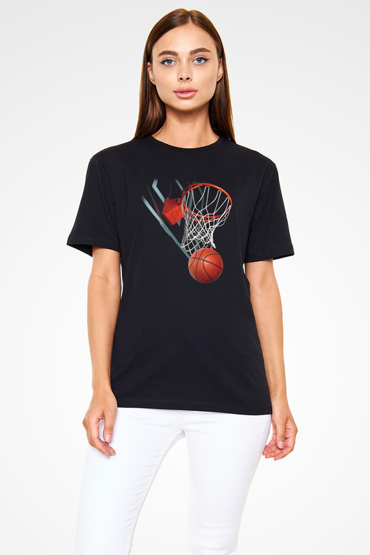 Basketbol Siyah Unisex Tişört T-Shirt - TişörtFabrikası