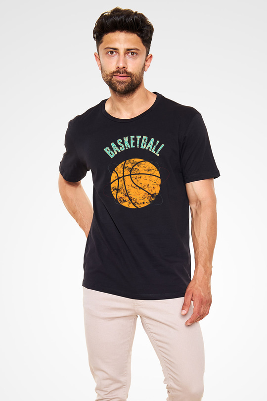 Basketbol Siyah Unisex Tişört T-Shirt - TişörtFabrikası