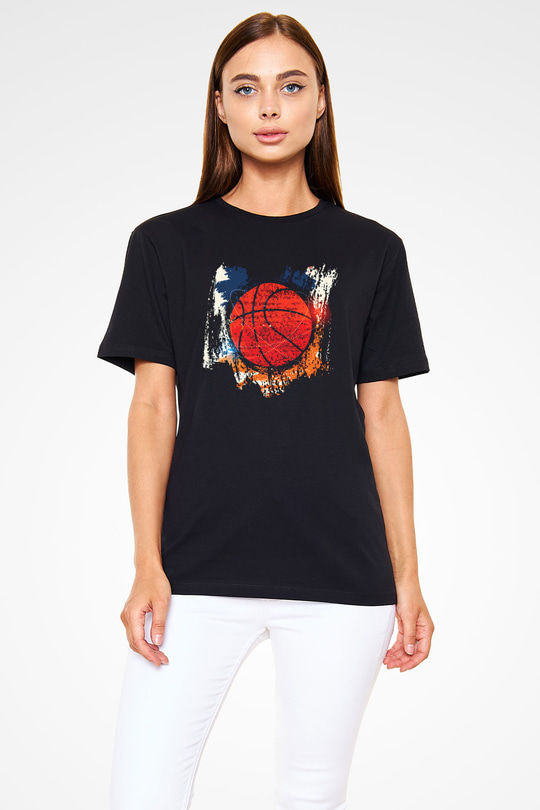 Basketbol Siyah Unisex Tişört T-Shirt - TişörtFabrikası