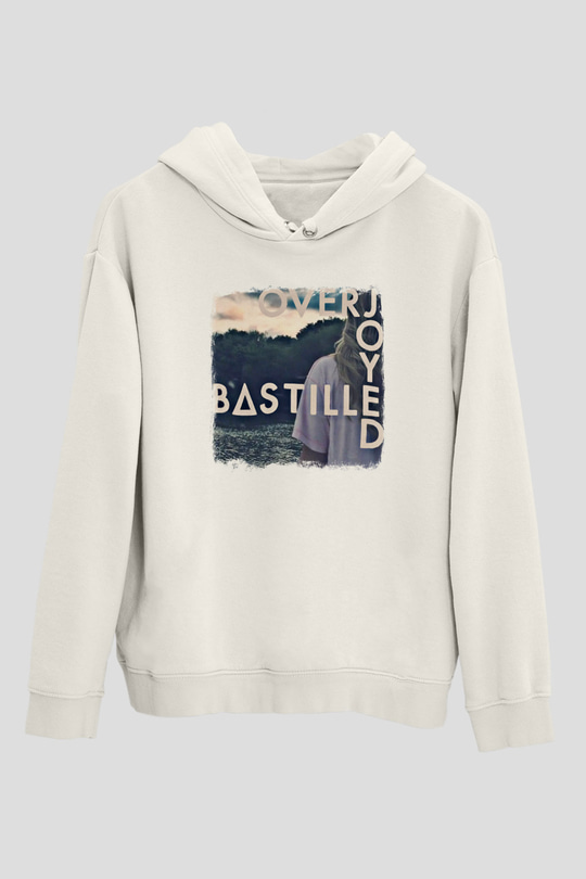 Bastille Baskılı Unisex Beyaz Hoodie