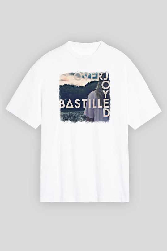 Bastille Baskılı Unisex Beyaz Oversize Tişört