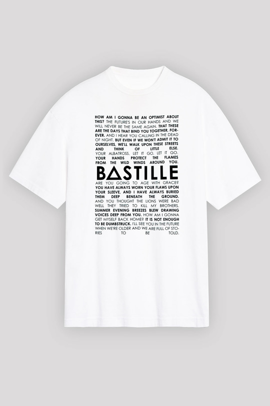 Bastille Beyaz Unisex Oversize Tişört T-Shirt