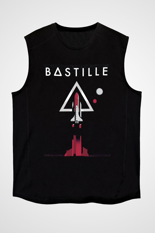Bastille Siyah Unisex Kolsuz Tişört