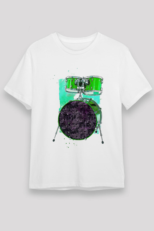Bateri Unisex Baskılı Beyaz Tişört - Tshirt