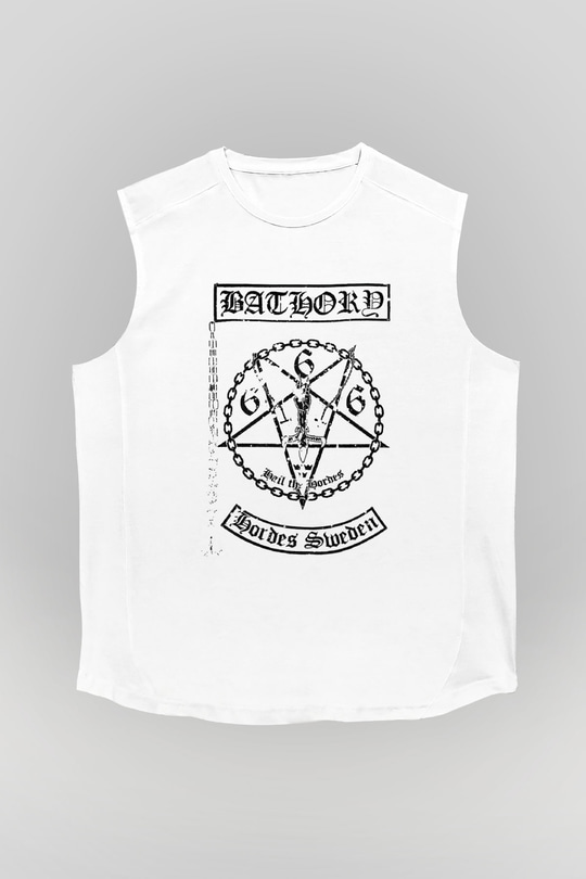 Bathory Beyaz Unisex Kolsuz Tişört