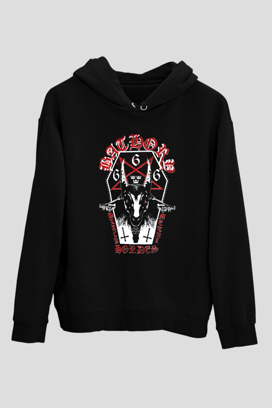 Bathory Siyah Unisex Kapüşonlu Sweatshirt