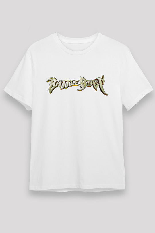 Battle Beast Baskılı Unisex Beyaz Tişört - Tshirt
