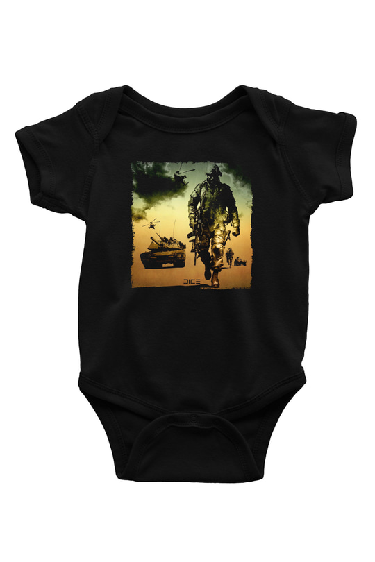 Battlefield Siyah Bebek Body - Zıbın