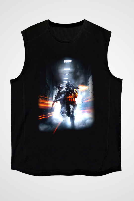 Battlefield Siyah Unisex Kolsuz Tişört