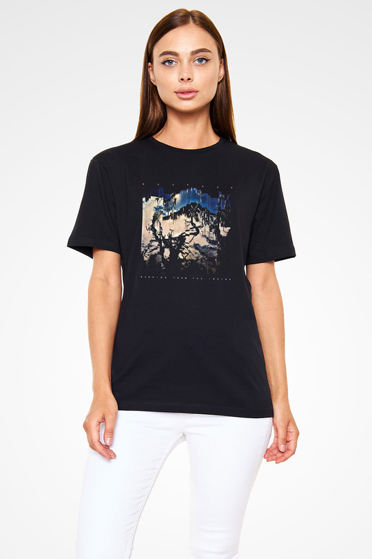 Bauhaus Baskılı Unisex Siyah Tişört