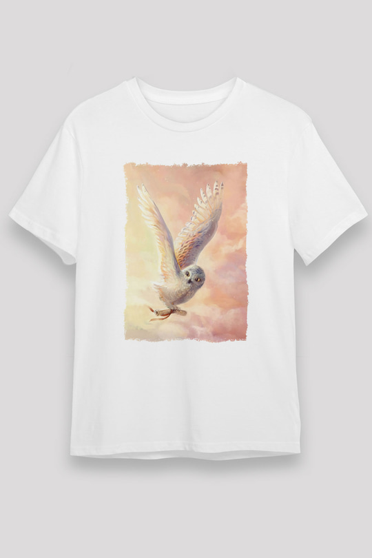 Baykuş Beyaz Unisex Tişört T-Shirt - TişörtFabrikası