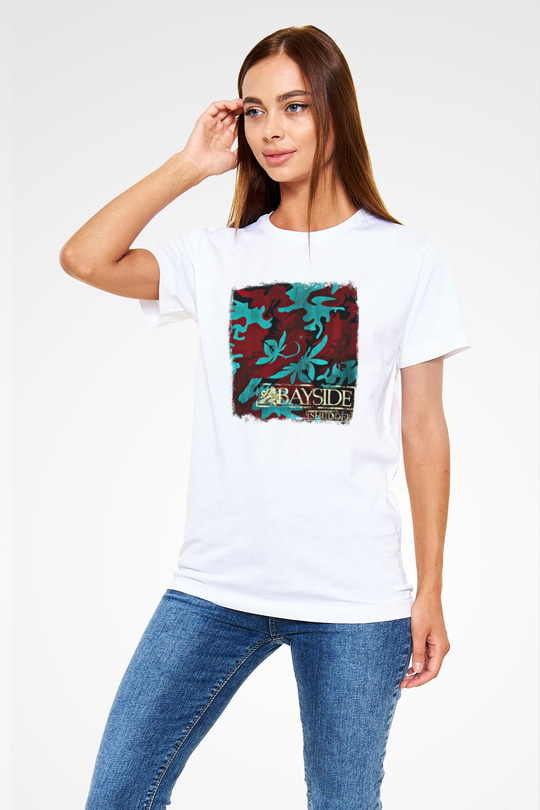 Bayside Baskılı Unisex Beyaz Tişört
