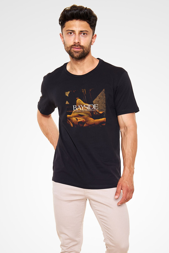Bayside Baskılı Unisex Siyah Tişört