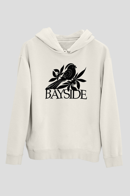 Bayside Beyaz Unisex Kapüşonlu Sweatshirt