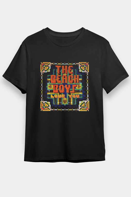 Beach Boys Baskılı Unisex Siyah Tişört