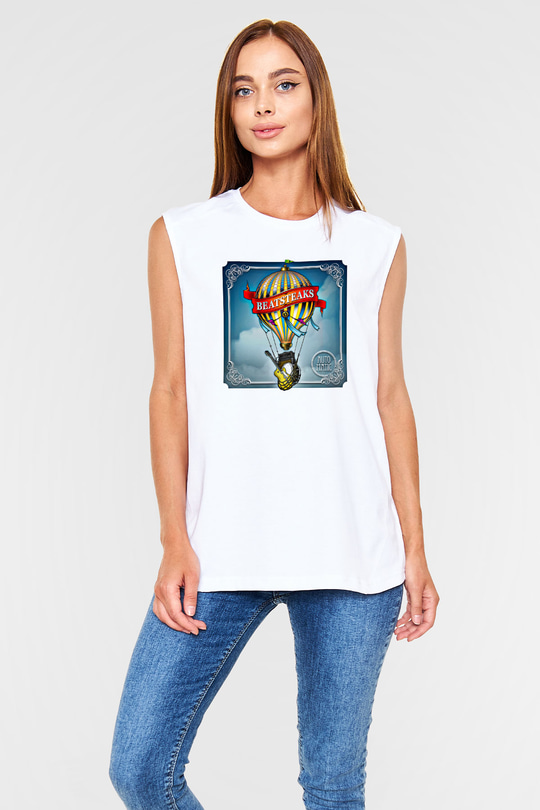 Beatsteaks Baskılı Unisex Beyaz Kolsuz Tişört