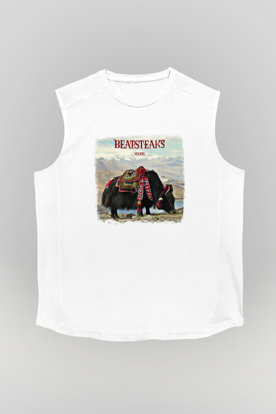 Beatsteaks Baskılı Unisex Beyaz Kolsuz Tişört