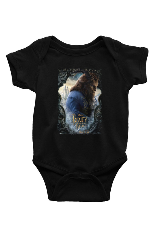 Beauty and the Beast Siyah Bebek Body - Zıbın