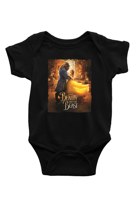 Beauty and the Beast Siyah Bebek Body - Zıbın