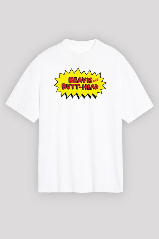 Beavis and Butt-head Beyaz Unisex Oversize Tişört T-Shirt