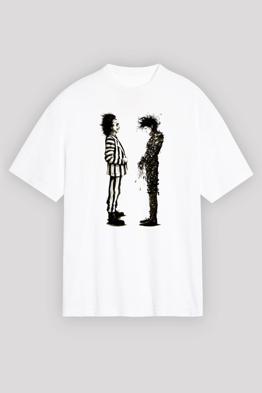 Beetlejuice Beterböcek Beyaz Unisex Oversize Tişört