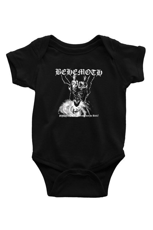 Behemoth Baskılı Unisex Siyah Bebek Body - Zıbın
