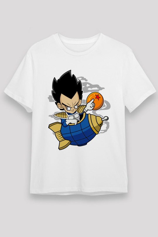 Bejita Rocket Baskılı Unisex Beyaz Tişört