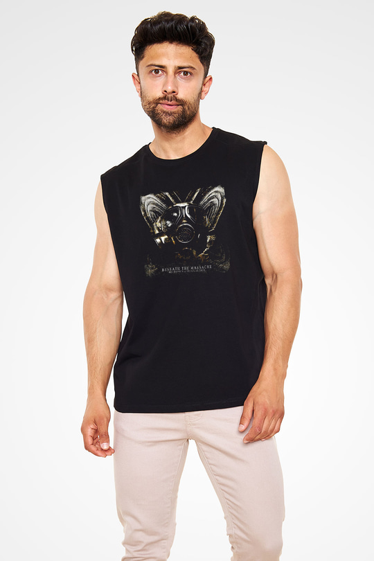 Beneath the Massacre Baskılı Unisex Siyah Kolsuz Tişört