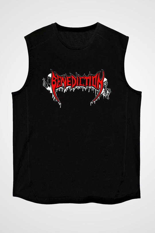Benediction Siyah Unisex Kolsuz Tişört