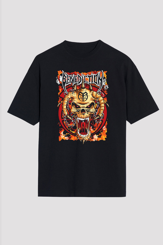 Benediction Siyah Unisex Oversize Tişört T-Shirt