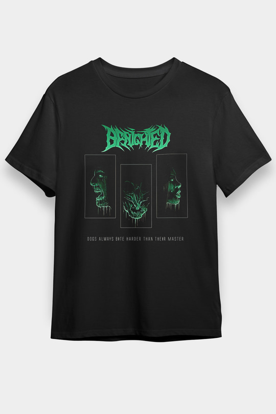 Benighted Baskılı Unisex Siyah Tişört - Tshirt