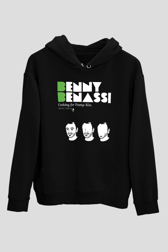 Benny Benassi Siyah Unisex Kapüşonlu Sweatshirt