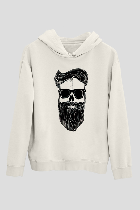 Berber Beyaz Unisex Kapşonlu Sweatshirt