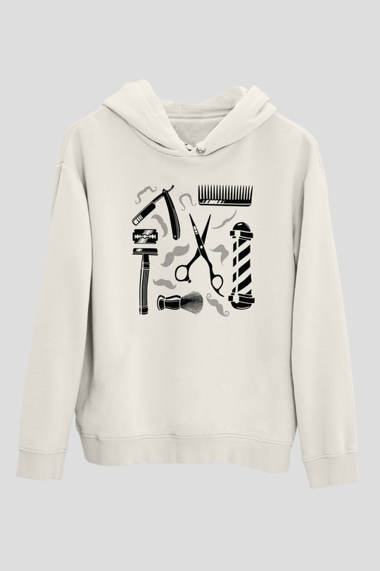 Berber Beyaz Unisex Kapşonlu Sweatshirt