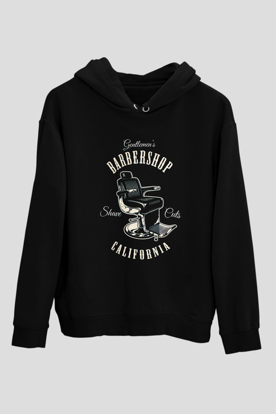 Berber Siyah Unisex Kapüşonlu Sweatshirt