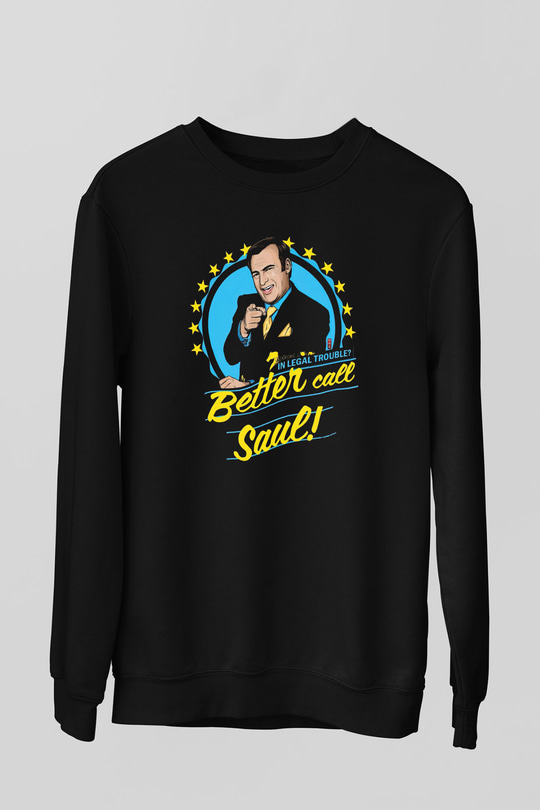 Better Call Saul Siyah Unisex Sweatshirt