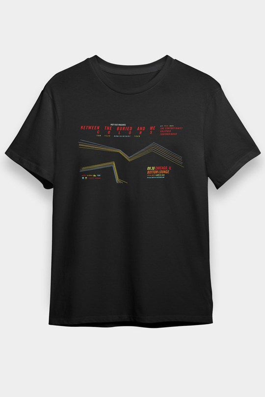 Between The Buried And Me Baskılı Unisex Siyah Tişört - Tshirt