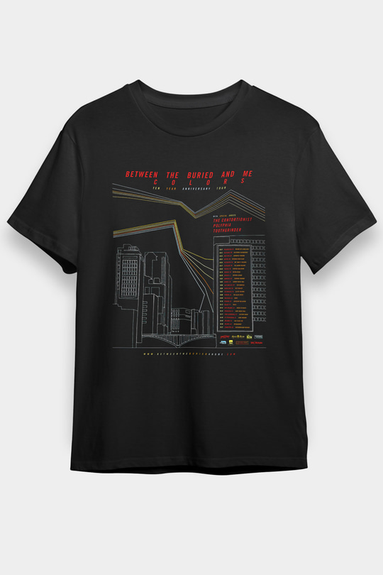 Between The Buried And Me Baskılı Unisex Siyah Tişört - Tshirt