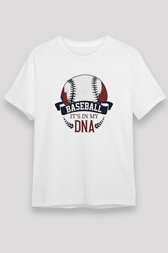 Beyzbol Baskılı Unisex Beyaz Tişört - Tshirt
