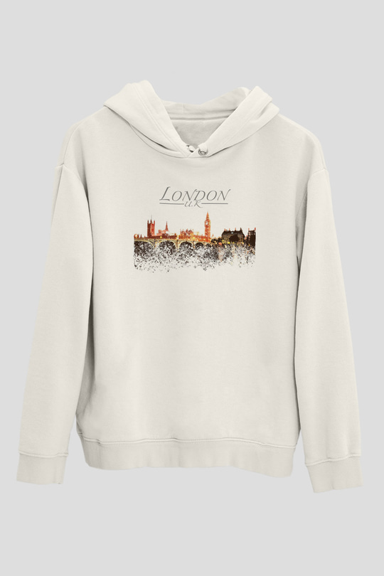 Big Ben Beyaz Unisex Hoodie