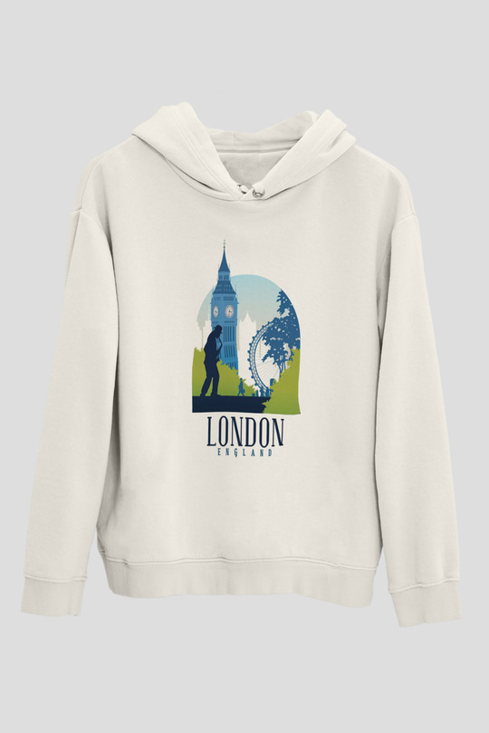 Big Ben Beyaz Unisex Hoodie