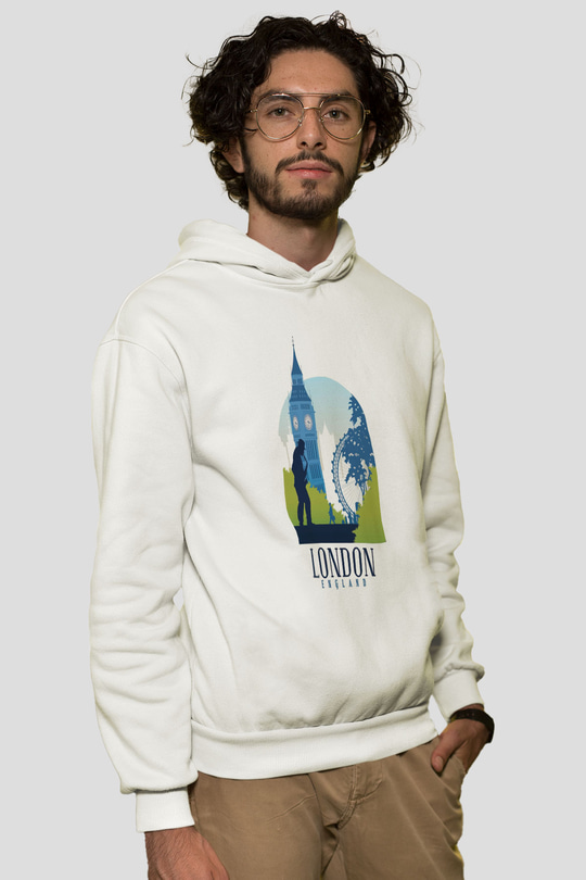 Big Ben Beyaz Unisex Hoodie