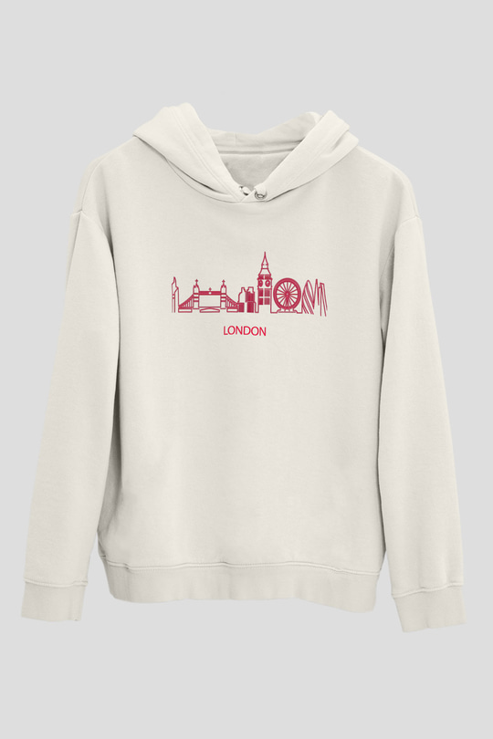 Big Ben Beyaz Unisex Kapşonlu Sweatshirt