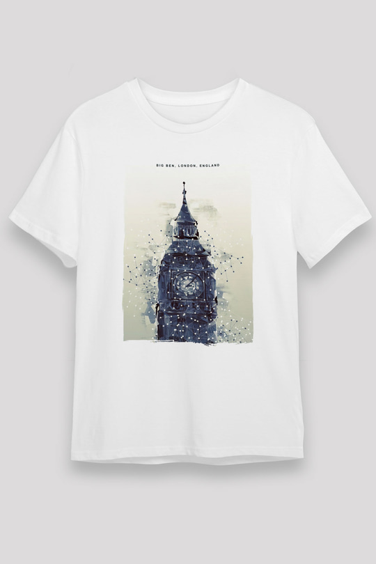 Big Ben Beyaz Unisex Tişört T-Shirt - TişörtFabrikası
