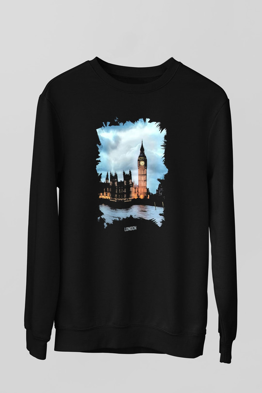 Big Ben Siyah Unisex Sweatshirt
